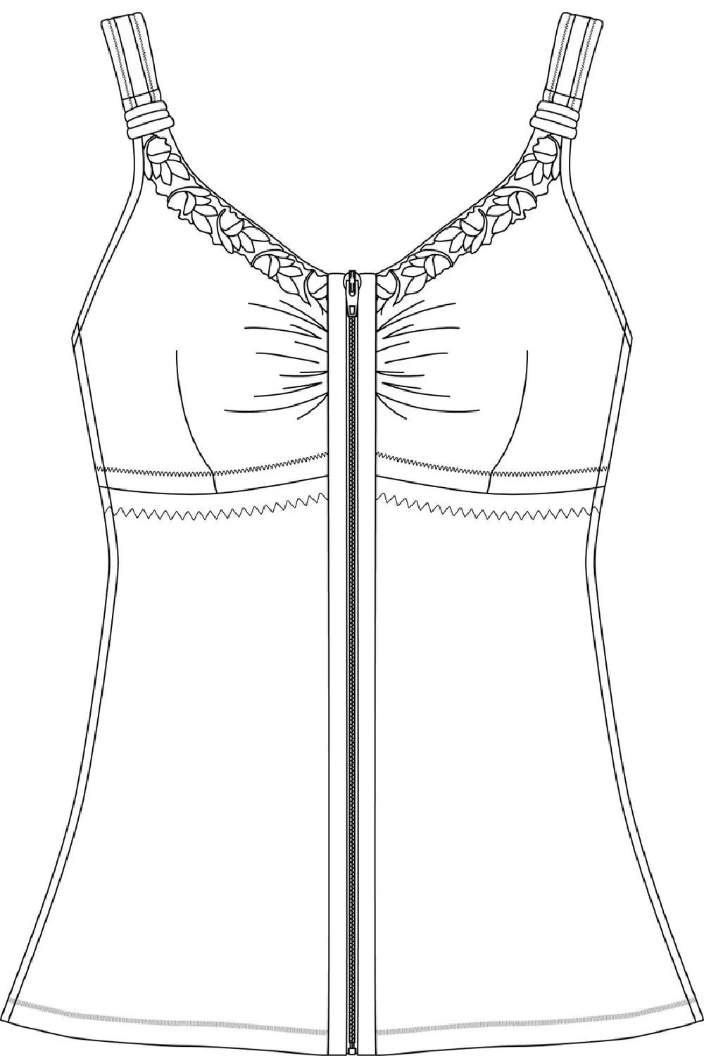 Amoena Hannah Breast Recovery Cami, White (2860) - Image 3