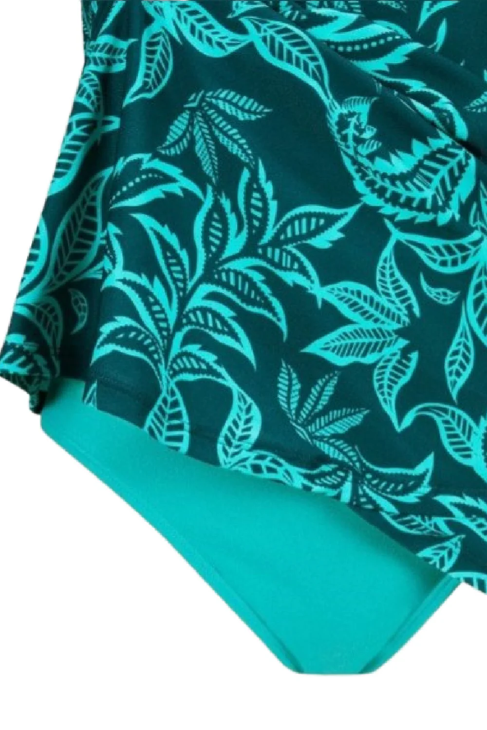 Amoena Salerno Sarong Mastectomy Swimsuit, Deep Emerald/ Light Jade (71798) - Image 3