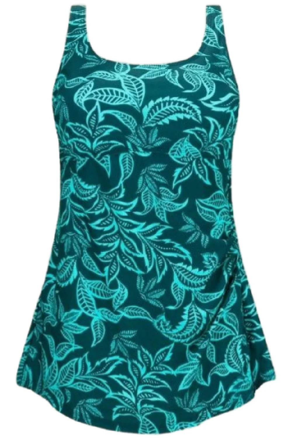 Amoena Salerno Sarong Mastectomy Swimsuit, Deep Emerald/ Light Jade (71798) - Image 4