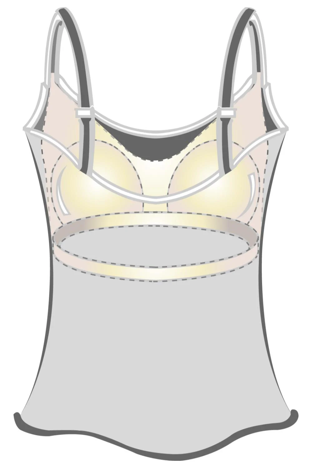 Amoena Valletta Mastectomy Camisole, White (70230) - Image 3