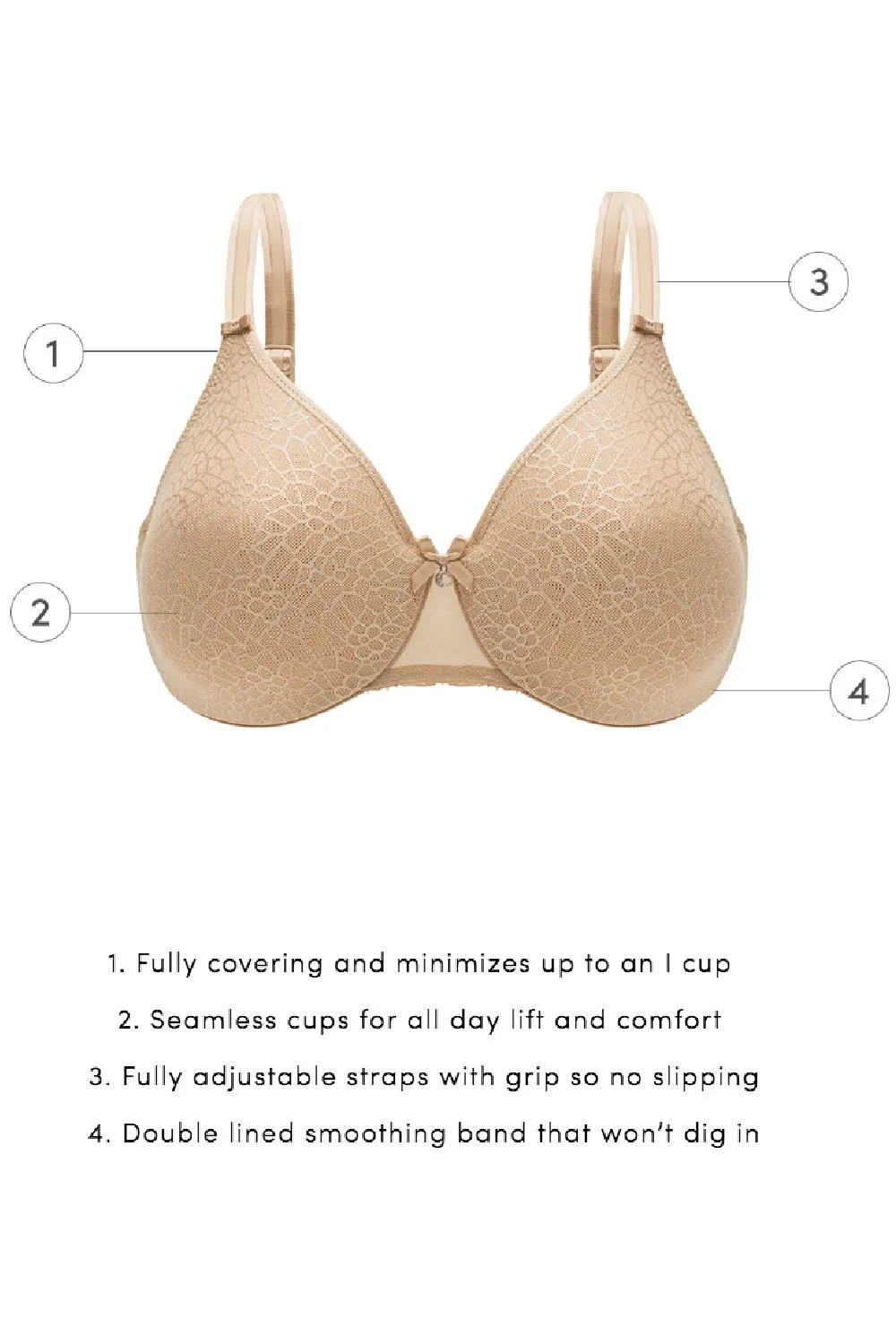 Chantelle C-Magnifique Seamless Unlined Minimizer Bra, Latte (1891) - Image 4
