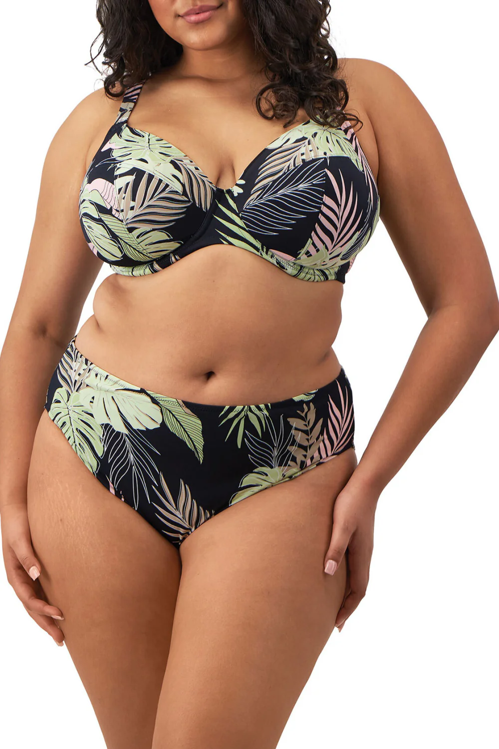 Elomi Tropical Retreat Mid Rise Swim Brief, Black (ES8901972) - Image 3