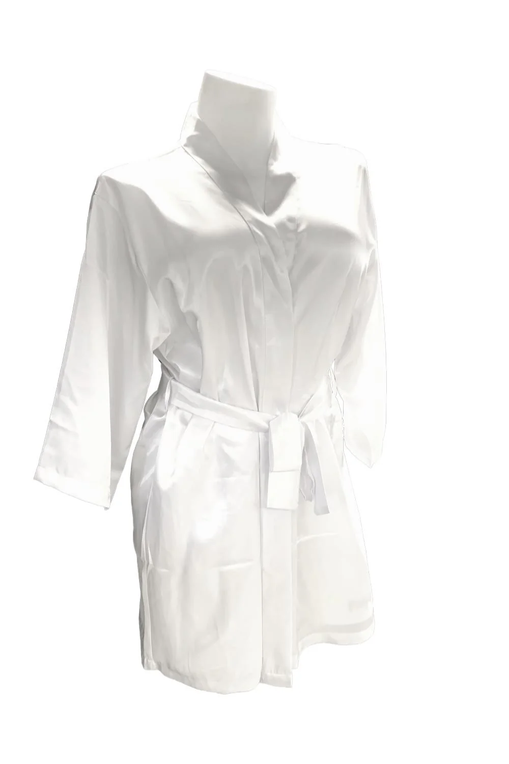 iCollection Bride Plus Size Satin Robe, White 7847X - Image 3