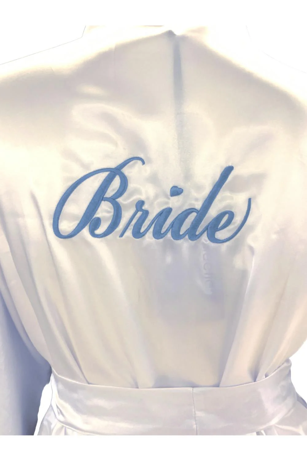 iCollection Bride Plus Size Satin Robe, White 7847X - Image 4