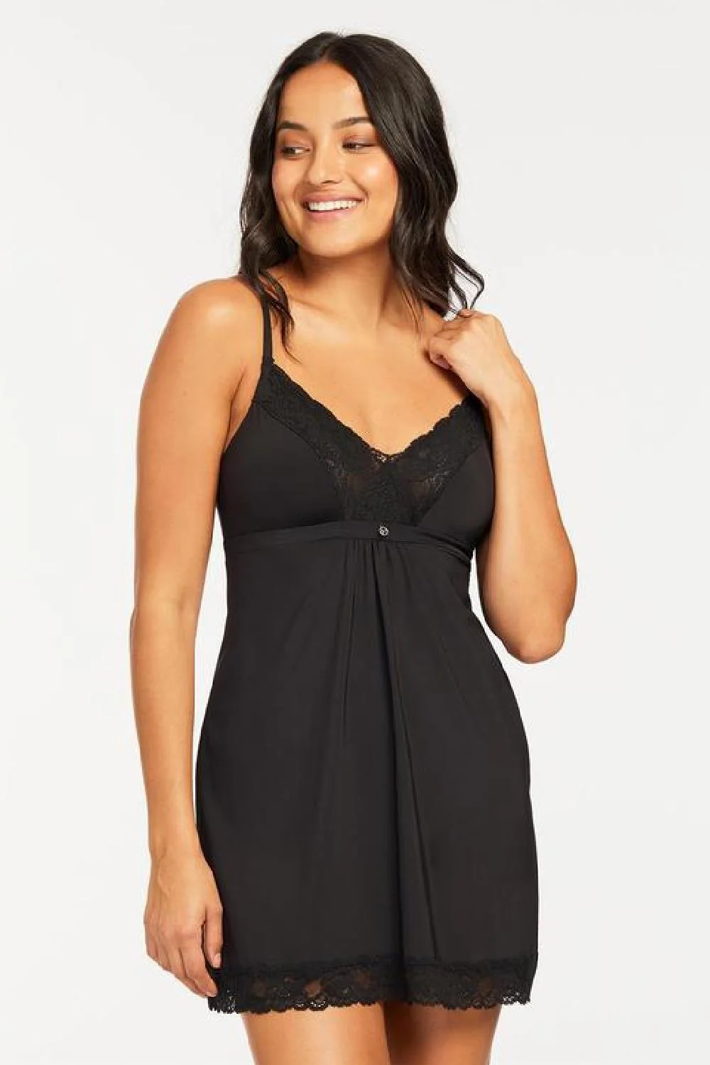 Montelle Bust Support Chemise, Black (9394) - Image 3