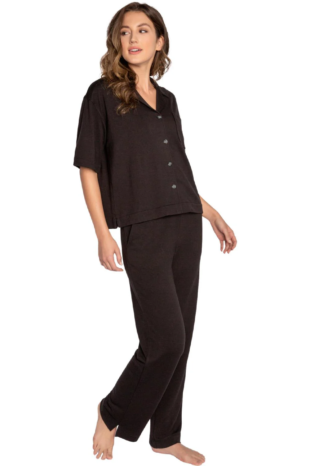 PJ salvage Jammie Essentials Short Sleeve Top RIJET-BLACK - Image 5