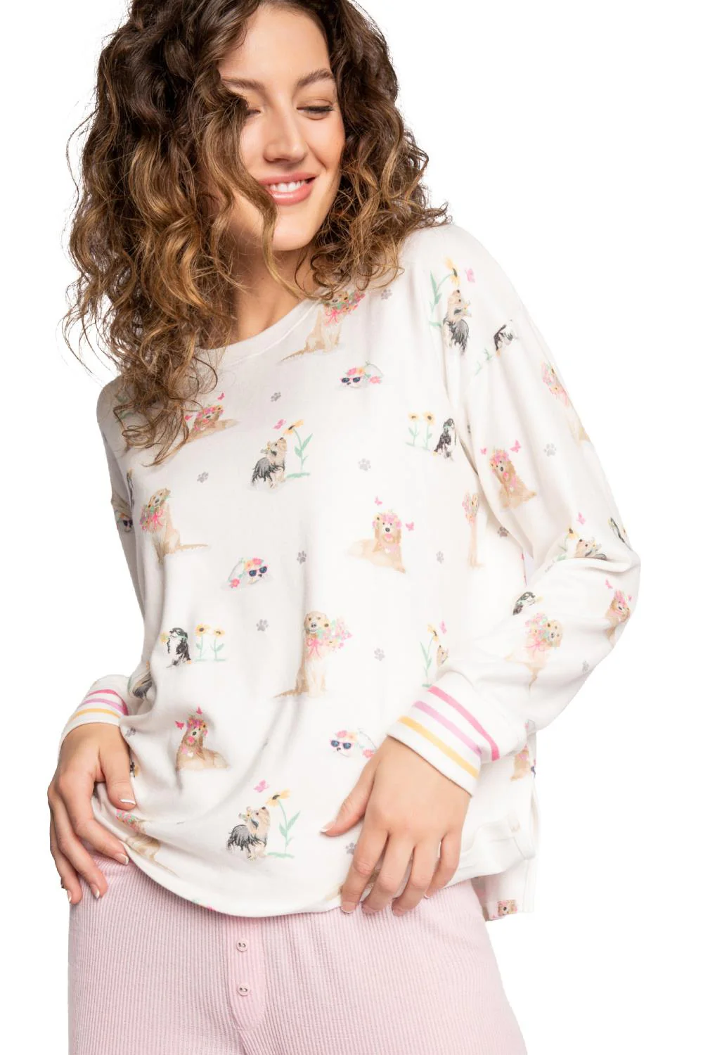 PJ Salvage Garden Party L/S Top RHGPLS-IVORY - Image 3