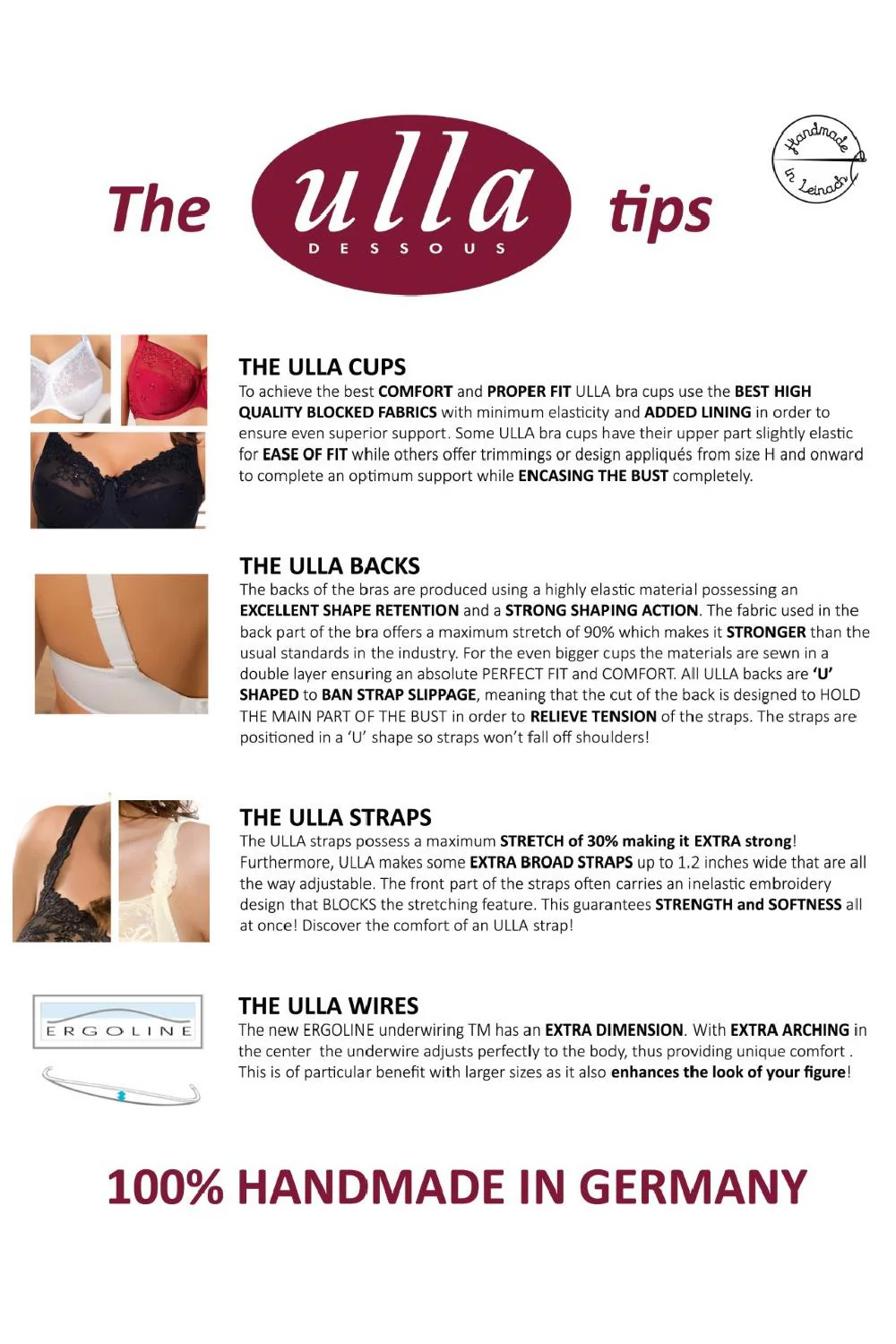 Ulla Dessous Alice Underwire Full Cup Bra (Cups H to I), Black (3825) - Image 3